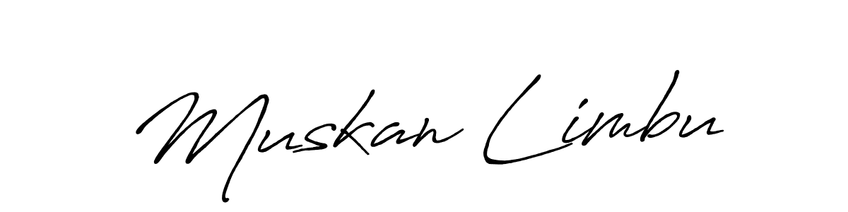 Muskan Limbu stylish signature style. Best Handwritten Sign (Antro_Vectra_Bolder) for my name. Handwritten Signature Collection Ideas for my name Muskan Limbu. Muskan Limbu signature style 7 images and pictures png