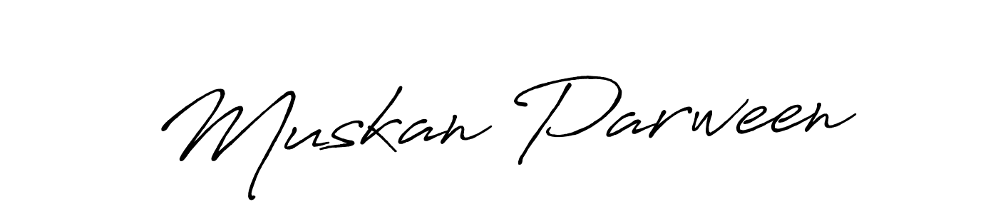 Use a signature maker to create a handwritten signature online. With this signature software, you can design (Antro_Vectra_Bolder) your own signature for name Muskan Parween. Muskan Parween signature style 7 images and pictures png
