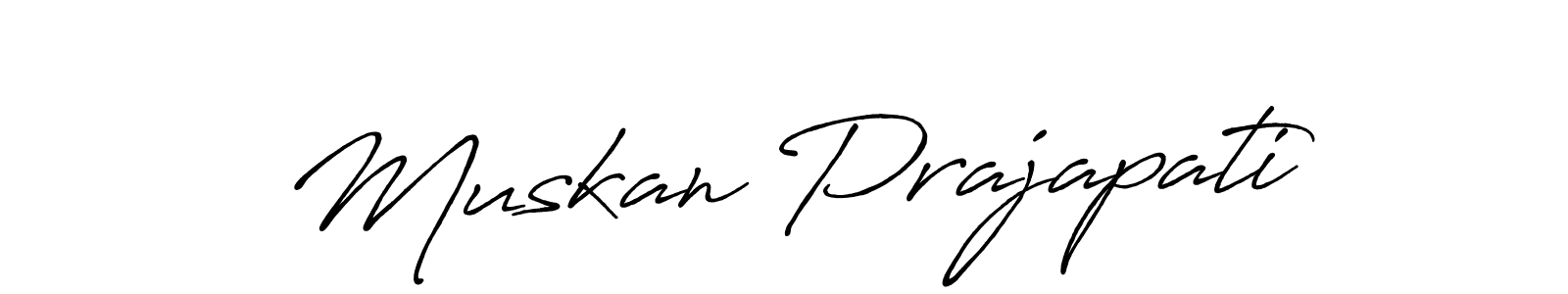 How to make Muskan Prajapati name signature. Use Antro_Vectra_Bolder style for creating short signs online. This is the latest handwritten sign. Muskan Prajapati signature style 7 images and pictures png