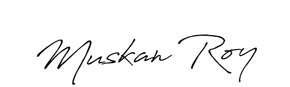 Use a signature maker to create a handwritten signature online. With this signature software, you can design (Antro_Vectra_Bolder) your own signature for name Muskan Roy. Muskan Roy signature style 7 images and pictures png