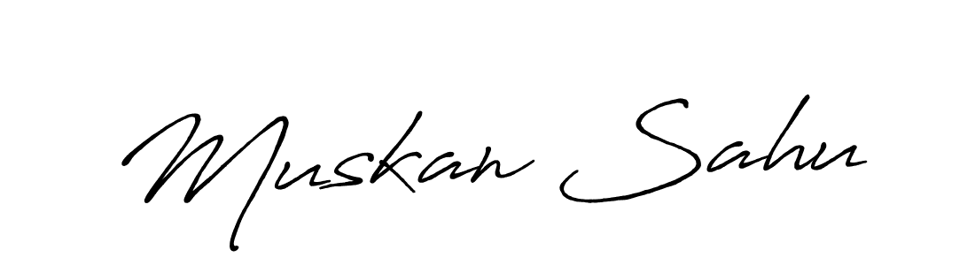 The best way (Antro_Vectra_Bolder) to make a short signature is to pick only two or three words in your name. The name Muskan Sahu include a total of six letters. For converting this name. Muskan Sahu signature style 7 images and pictures png