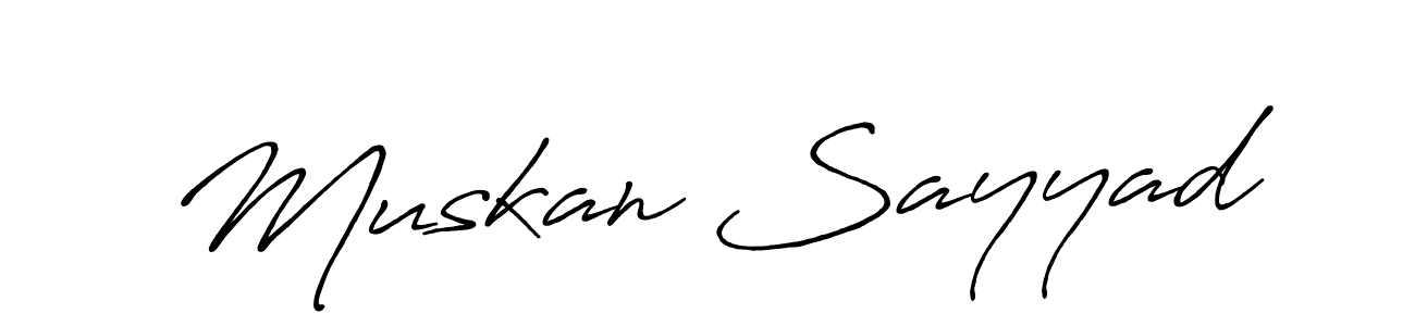 Make a short Muskan Sayyad signature style. Manage your documents anywhere anytime using Antro_Vectra_Bolder. Create and add eSignatures, submit forms, share and send files easily. Muskan Sayyad signature style 7 images and pictures png