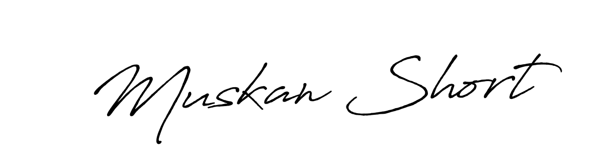 Create a beautiful signature design for name Muskan Short. With this signature (Antro_Vectra_Bolder) fonts, you can make a handwritten signature for free. Muskan Short signature style 7 images and pictures png