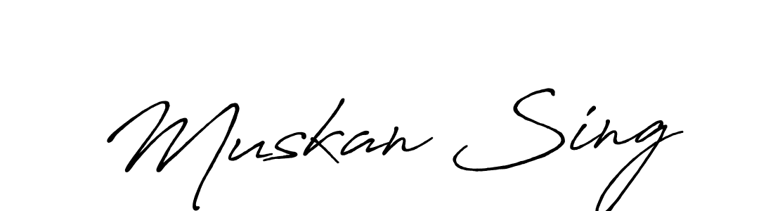 if you are searching for the best signature style for your name Muskan Sing. so please give up your signature search. here we have designed multiple signature styles  using Antro_Vectra_Bolder. Muskan Sing signature style 7 images and pictures png