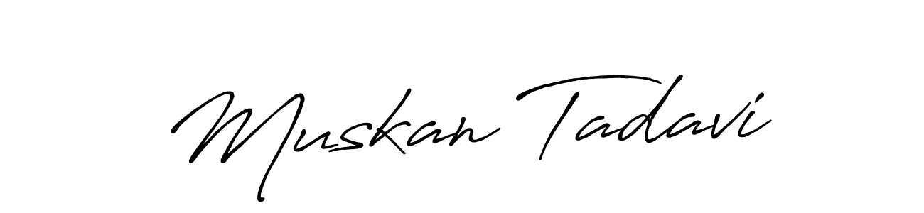 How to make Muskan Tadavi signature? Antro_Vectra_Bolder is a professional autograph style. Create handwritten signature for Muskan Tadavi name. Muskan Tadavi signature style 7 images and pictures png