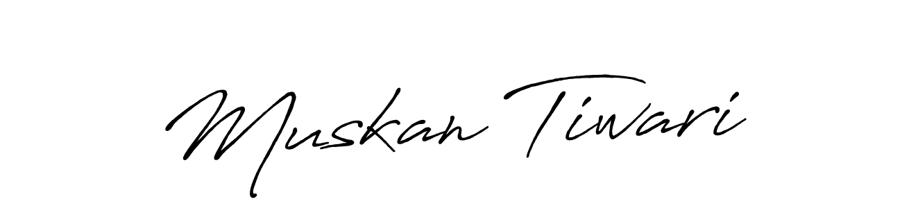 How to make Muskan Tiwari name signature. Use Antro_Vectra_Bolder style for creating short signs online. This is the latest handwritten sign. Muskan Tiwari signature style 7 images and pictures png