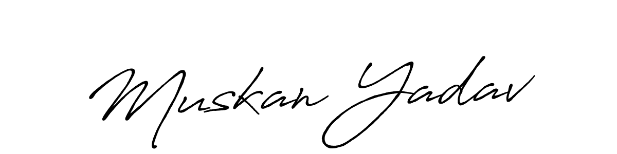 Create a beautiful signature design for name Muskan Yadav. With this signature (Antro_Vectra_Bolder) fonts, you can make a handwritten signature for free. Muskan Yadav signature style 7 images and pictures png