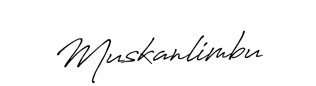 How to make Muskanlimbu name signature. Use Antro_Vectra_Bolder style for creating short signs online. This is the latest handwritten sign. Muskanlimbu signature style 7 images and pictures png