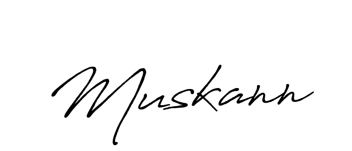 Create a beautiful signature design for name Muskann. With this signature (Antro_Vectra_Bolder) fonts, you can make a handwritten signature for free. Muskann signature style 7 images and pictures png