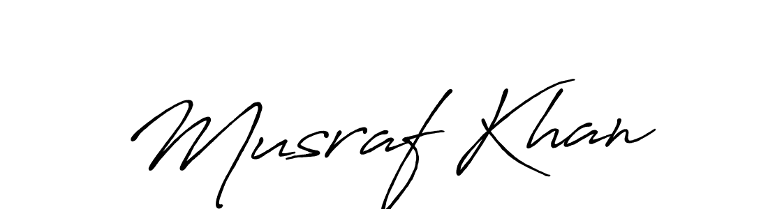 Use a signature maker to create a handwritten signature online. With this signature software, you can design (Antro_Vectra_Bolder) your own signature for name Musraf Khan. Musraf Khan signature style 7 images and pictures png