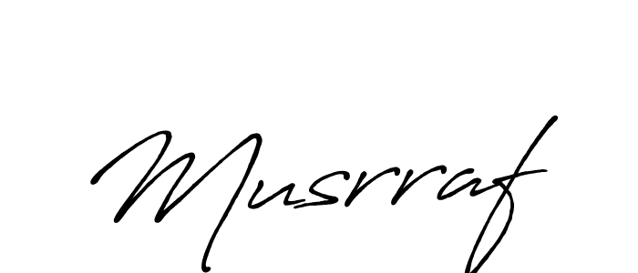 Musrraf stylish signature style. Best Handwritten Sign (Antro_Vectra_Bolder) for my name. Handwritten Signature Collection Ideas for my name Musrraf. Musrraf signature style 7 images and pictures png