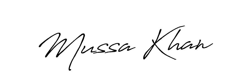 How to make Mussa Khan name signature. Use Antro_Vectra_Bolder style for creating short signs online. This is the latest handwritten sign. Mussa Khan signature style 7 images and pictures png
