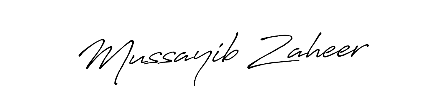 Also we have Mussayib Zaheer name is the best signature style. Create professional handwritten signature collection using Antro_Vectra_Bolder autograph style. Mussayib Zaheer signature style 7 images and pictures png