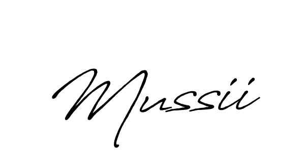Use a signature maker to create a handwritten signature online. With this signature software, you can design (Antro_Vectra_Bolder) your own signature for name Mussii. Mussii signature style 7 images and pictures png