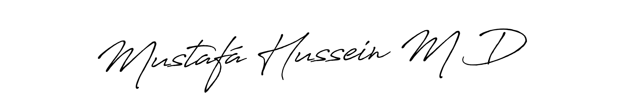 You should practise on your own different ways (Antro_Vectra_Bolder) to write your name (Mustafá Hussein M D) in signature. don't let someone else do it for you. Mustafá Hussein M D signature style 7 images and pictures png