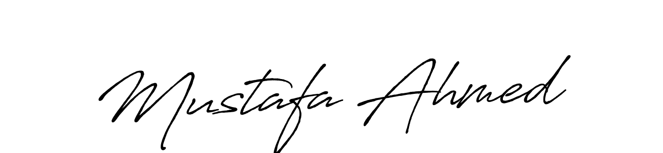 Design your own signature with our free online signature maker. With this signature software, you can create a handwritten (Antro_Vectra_Bolder) signature for name Mustafa Ahmed. Mustafa Ahmed signature style 7 images and pictures png