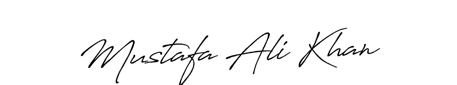 How to make Mustafa Ali Khan name signature. Use Antro_Vectra_Bolder style for creating short signs online. This is the latest handwritten sign. Mustafa Ali Khan signature style 7 images and pictures png