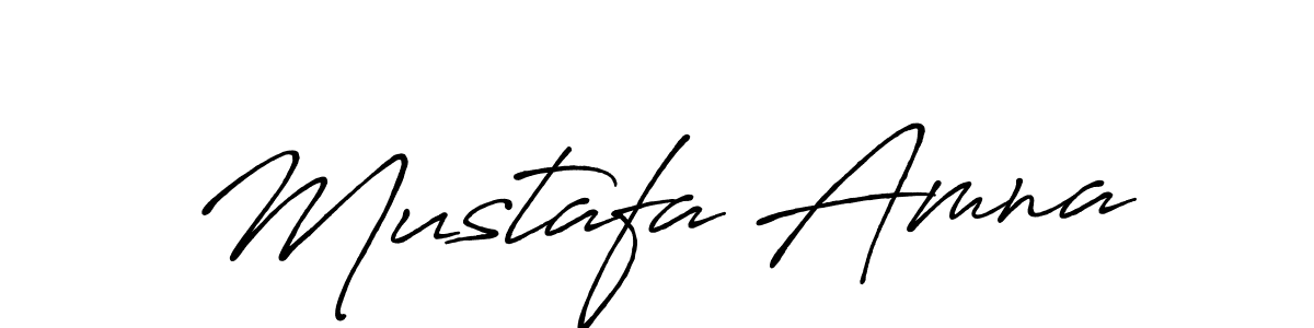 Design your own signature with our free online signature maker. With this signature software, you can create a handwritten (Antro_Vectra_Bolder) signature for name Mustafa Amna. Mustafa Amna signature style 7 images and pictures png