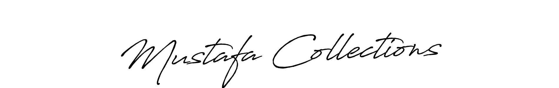 Make a beautiful signature design for name Mustafa Collections. With this signature (Antro_Vectra_Bolder) style, you can create a handwritten signature for free. Mustafa Collections signature style 7 images and pictures png