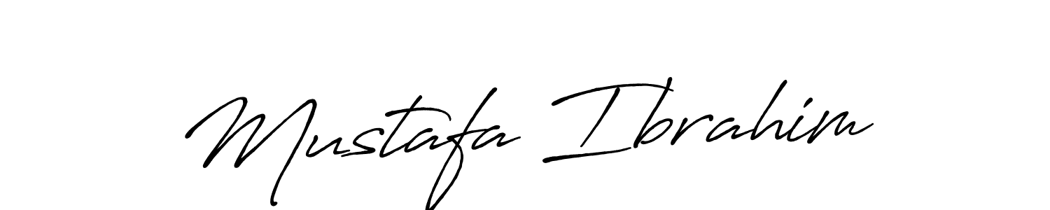 Create a beautiful signature design for name Mustafa Ibrahim. With this signature (Antro_Vectra_Bolder) fonts, you can make a handwritten signature for free. Mustafa Ibrahim signature style 7 images and pictures png