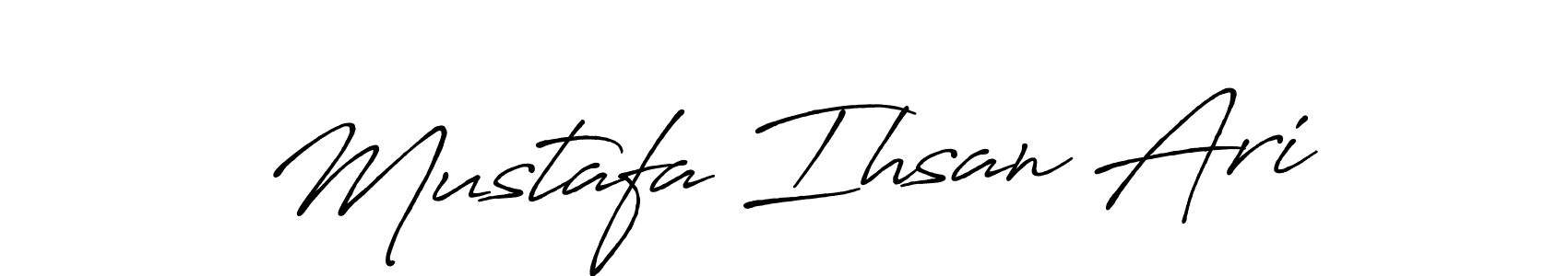 Make a beautiful signature design for name Mustafa Ihsan Ari. With this signature (Antro_Vectra_Bolder) style, you can create a handwritten signature for free. Mustafa Ihsan Ari signature style 7 images and pictures png
