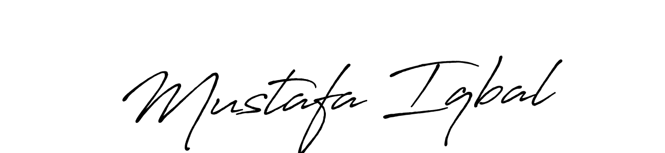 Make a beautiful signature design for name Mustafa Iqbal. With this signature (Antro_Vectra_Bolder) style, you can create a handwritten signature for free. Mustafa Iqbal signature style 7 images and pictures png