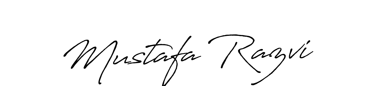 Create a beautiful signature design for name Mustafa Razvi. With this signature (Antro_Vectra_Bolder) fonts, you can make a handwritten signature for free. Mustafa Razvi signature style 7 images and pictures png