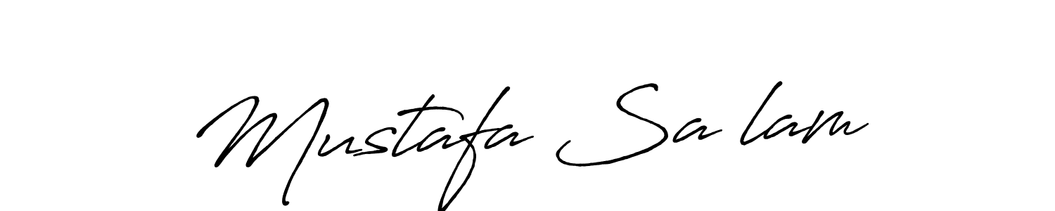 Make a beautiful signature design for name Mustafa SaĞlam. With this signature (Antro_Vectra_Bolder) style, you can create a handwritten signature for free. Mustafa SaĞlam signature style 7 images and pictures png