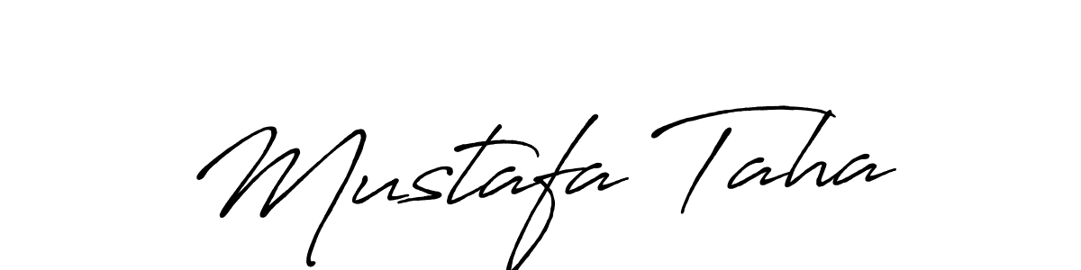 Make a beautiful signature design for name Mustafa Taha. With this signature (Antro_Vectra_Bolder) style, you can create a handwritten signature for free. Mustafa Taha signature style 7 images and pictures png