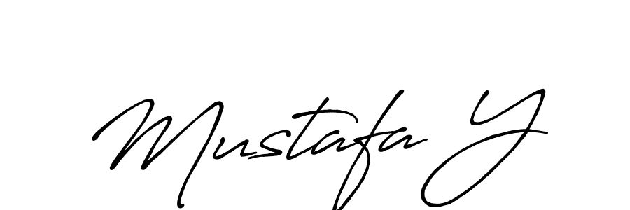 Make a beautiful signature design for name Mustafa Y. With this signature (Antro_Vectra_Bolder) style, you can create a handwritten signature for free. Mustafa Y signature style 7 images and pictures png