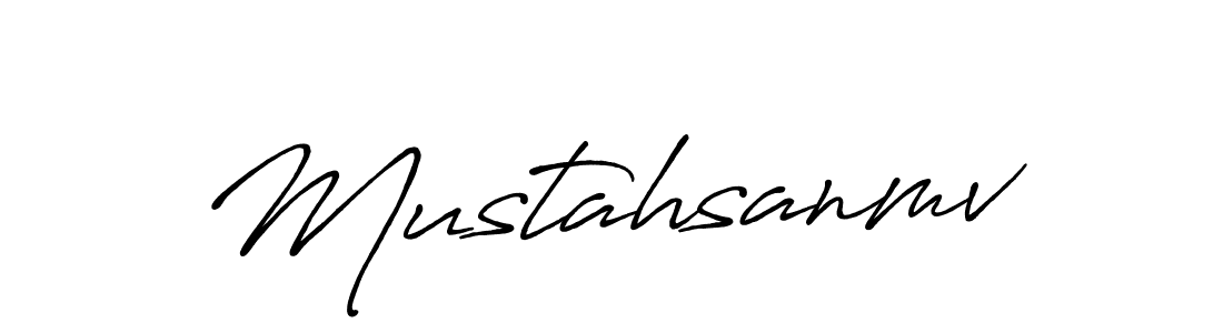 Create a beautiful signature design for name Mustahsanmv. With this signature (Antro_Vectra_Bolder) fonts, you can make a handwritten signature for free. Mustahsanmv signature style 7 images and pictures png