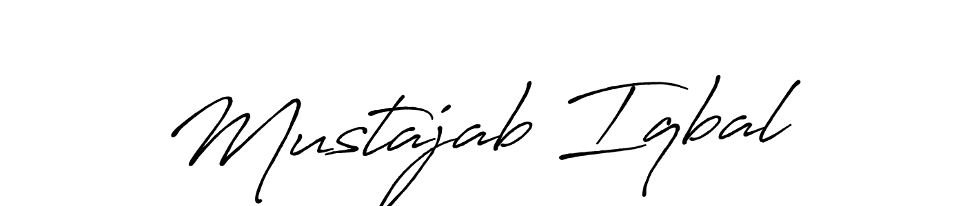 How to make Mustajab Iqbal signature? Antro_Vectra_Bolder is a professional autograph style. Create handwritten signature for Mustajab Iqbal name. Mustajab Iqbal signature style 7 images and pictures png