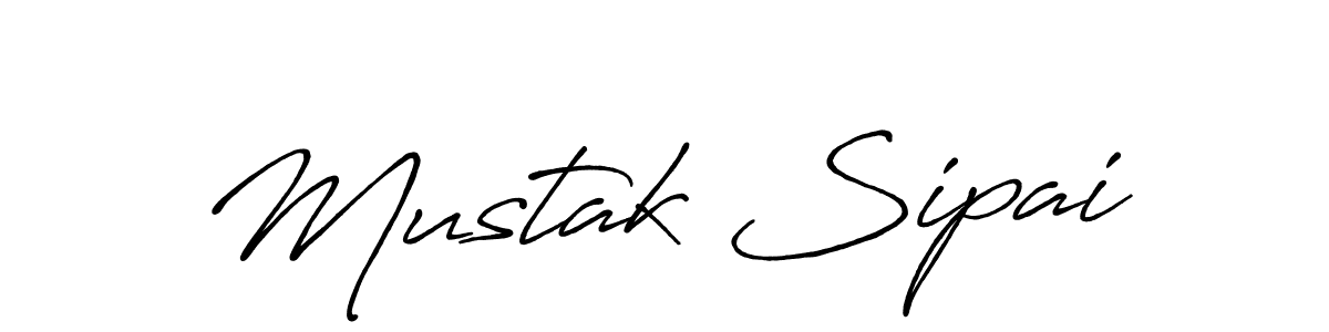 Create a beautiful signature design for name Mustak Sipai. With this signature (Antro_Vectra_Bolder) fonts, you can make a handwritten signature for free. Mustak Sipai signature style 7 images and pictures png