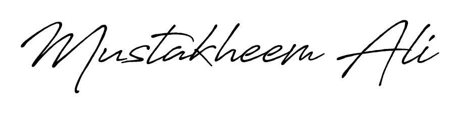 The Antro_Vectra_Bolder font transforms the name Mustakheem Ali into an executive sign with sharp precision and distinguished character. Mustakheem Ali signature style 7 images and pictures png