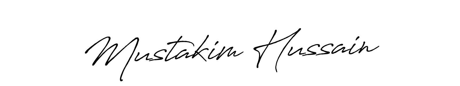 Create a beautiful signature design for name Mustakim Hussain. With this signature (Antro_Vectra_Bolder) fonts, you can make a handwritten signature for free. Mustakim Hussain signature style 7 images and pictures png