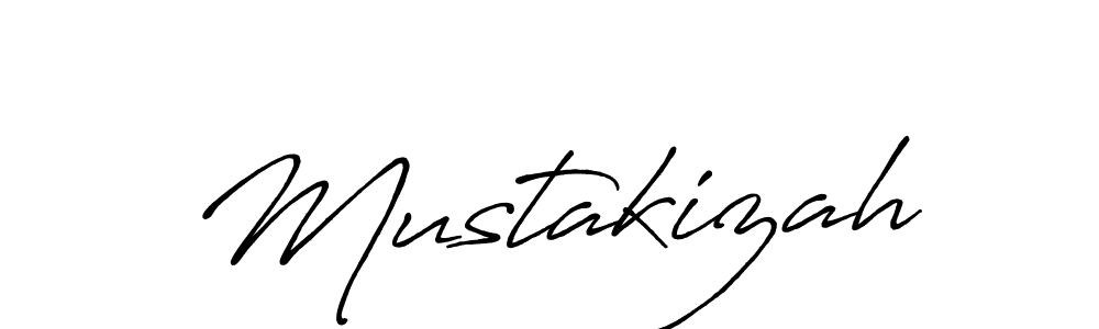 Make a beautiful signature design for name Mustakizah. With this signature (Antro_Vectra_Bolder) style, you can create a handwritten signature for free. Mustakizah signature style 7 images and pictures png
