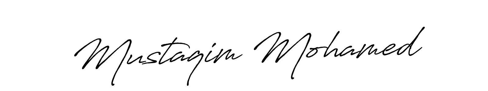 Use a signature maker to create a handwritten signature online. With this signature software, you can design (Antro_Vectra_Bolder) your own signature for name Mustaqim Mohamed. Mustaqim Mohamed signature style 7 images and pictures png
