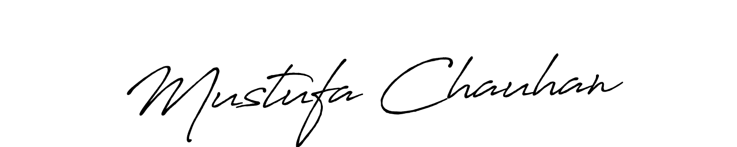 Create a beautiful signature design for name Mustufa Chauhan. With this signature (Antro_Vectra_Bolder) fonts, you can make a handwritten signature for free. Mustufa Chauhan signature style 7 images and pictures png