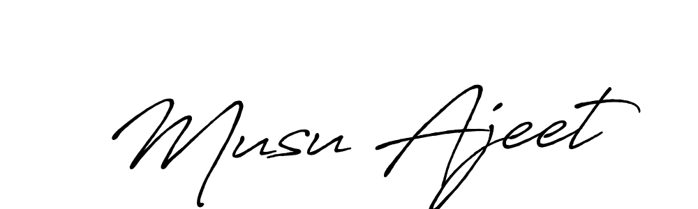 The best way (Antro_Vectra_Bolder) to make a short signature is to pick only two or three words in your name. The name Musu Ajeet include a total of six letters. For converting this name. Musu Ajeet signature style 7 images and pictures png
