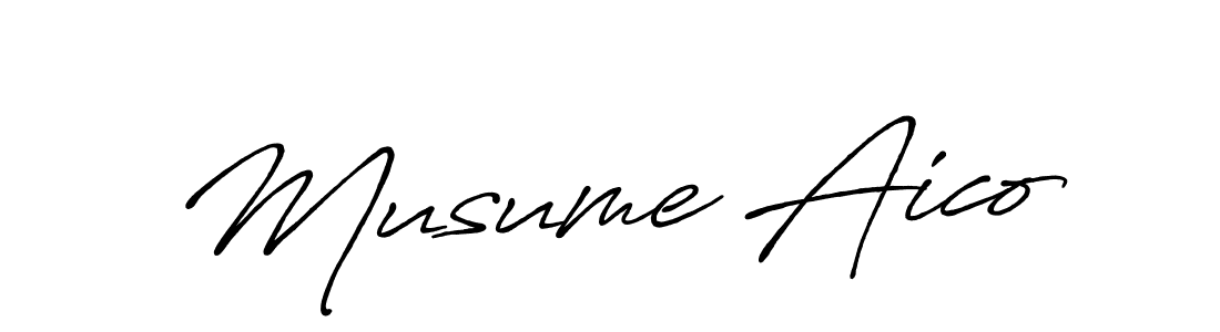 Also You can easily find your signature by using the search form. We will create Musume Aico name handwritten signature images for you free of cost using Antro_Vectra_Bolder sign style. Musume Aico signature style 7 images and pictures png
