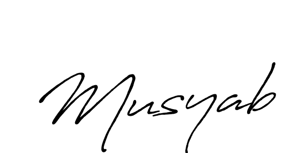 How to make Musyab name signature. Use Antro_Vectra_Bolder style for creating short signs online. This is the latest handwritten sign. Musyab signature style 7 images and pictures png
