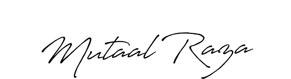 Create a beautiful signature design for name Mutaal Raza. With this signature (Antro_Vectra_Bolder) fonts, you can make a handwritten signature for free. Mutaal Raza signature style 7 images and pictures png
