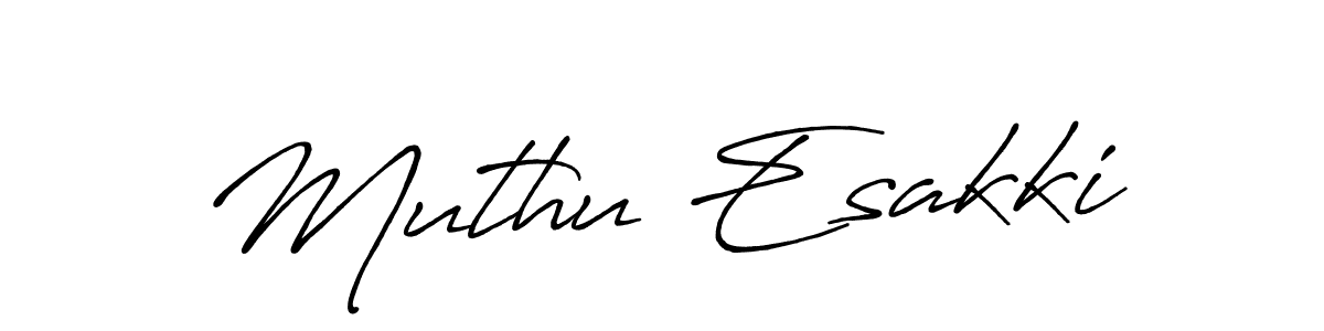 Use a signature maker to create a handwritten signature online. With this signature software, you can design (Antro_Vectra_Bolder) your own signature for name Muthu Esakki. Muthu Esakki signature style 7 images and pictures png