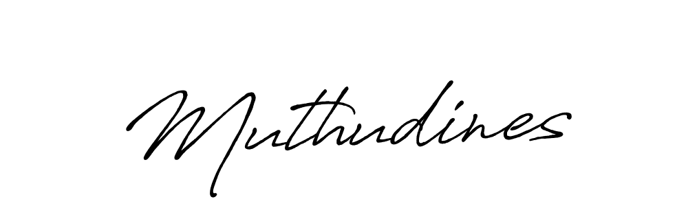 Use a signature maker to create a handwritten signature online. With this signature software, you can design (Antro_Vectra_Bolder) your own signature for name Muthudines. Muthudines signature style 7 images and pictures png