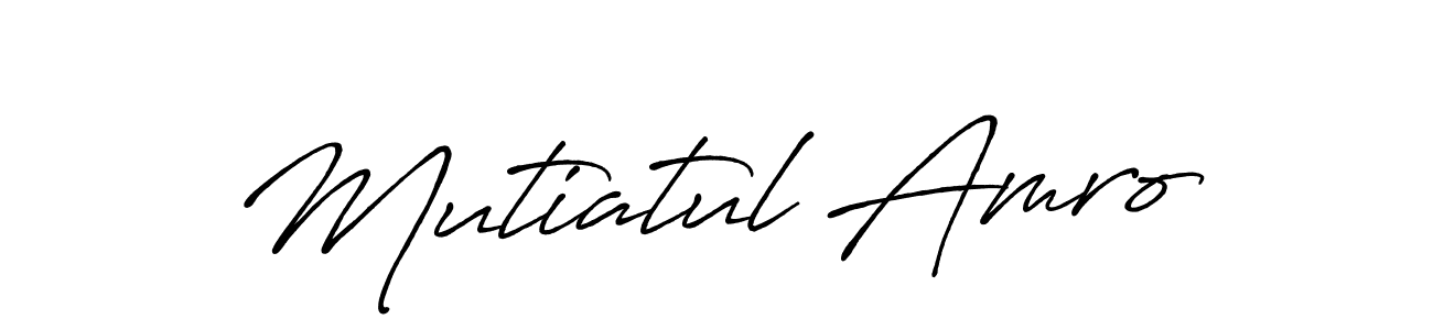 Use a signature maker to create a handwritten signature online. With this signature software, you can design (Antro_Vectra_Bolder) your own signature for name Mutiatul Amro. Mutiatul Amro signature style 7 images and pictures png