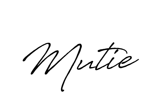 Use a signature maker to create a handwritten signature online. With this signature software, you can design (Antro_Vectra_Bolder) your own signature for name Mutie. Mutie signature style 7 images and pictures png