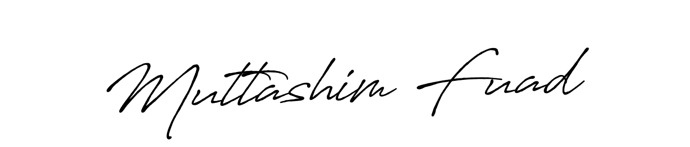 The best way (Antro_Vectra_Bolder) to make a short signature is to pick only two or three words in your name. The name Muttashim Fuad include a total of six letters. For converting this name. Muttashim Fuad signature style 7 images and pictures png