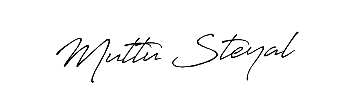 Use a signature maker to create a handwritten signature online. With this signature software, you can design (Antro_Vectra_Bolder) your own signature for name Muttu Steyal. Muttu Steyal signature style 7 images and pictures png