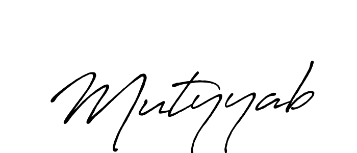 How to make Mutyyab name signature. Use Antro_Vectra_Bolder style for creating short signs online. This is the latest handwritten sign. Mutyyab signature style 7 images and pictures png