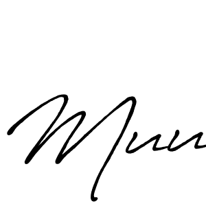 Make a beautiful signature design for name Muu. With this signature (Antro_Vectra_Bolder) style, you can create a handwritten signature for free. Muu signature style 7 images and pictures png